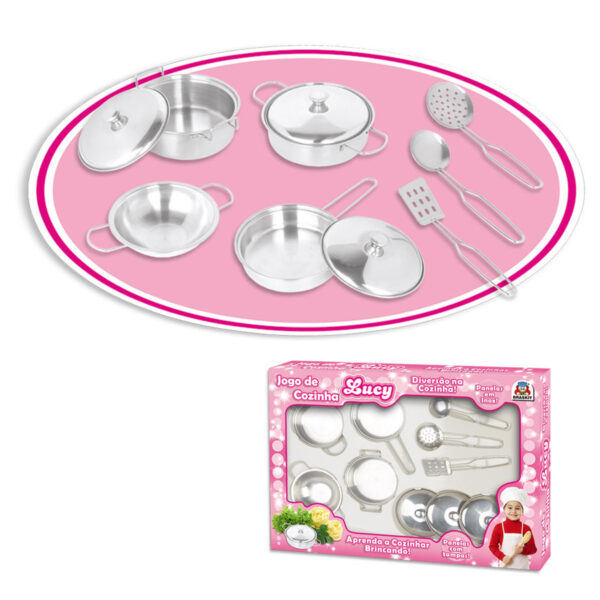 Jogo de Cozinha Lucy Inox - com 3 tampas